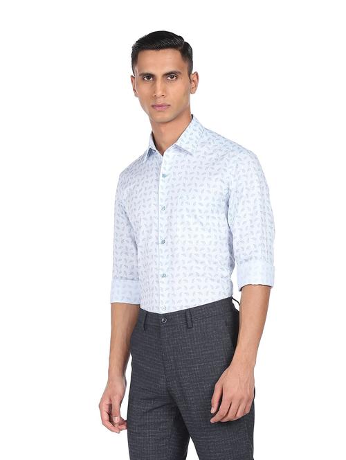 mens micro print formal shirt - 18256683 - Very Small Image - 1