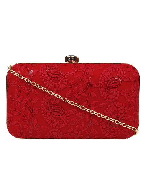 red cotton polyester blend regular clutch - 18257415 - Very Small Image - 1