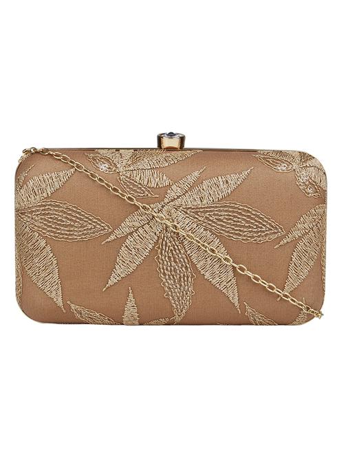 Beige Cotton Polyester Blend Regular Clutch - 18257416 - Very Small Image - 1