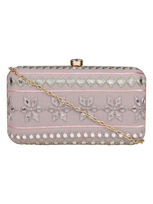 Purple Cotton Polyester Blend Regular Clutch - 18257424 - Very Small Image - 1