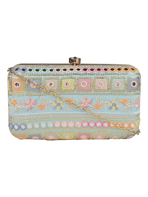 blue cotton polyester blend regular clutch - 18257426 - Very Small Image - 1