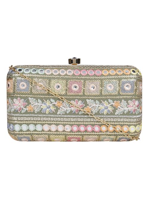 green cotton polyester blend regular clutch - 18257427 - Very Small Image - 1