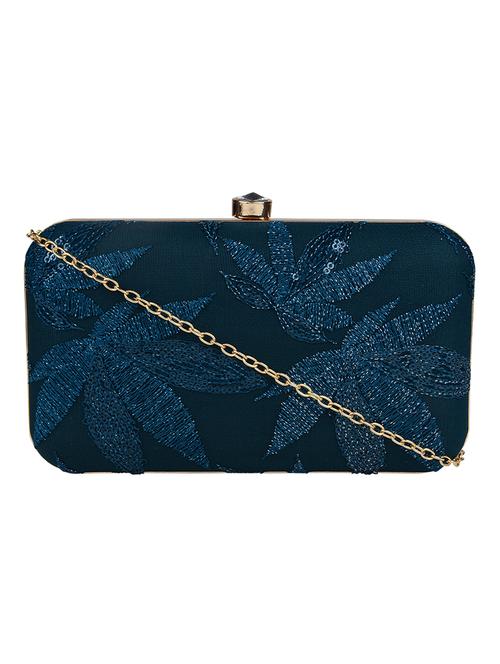 Blue Cotton Polyester Blend Regular Clutch - 18257433 - Very Small Image - 1