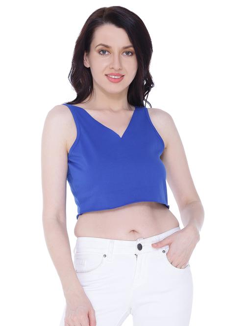 v-neck solid crop top - 18257755 - Very Small Image - 1