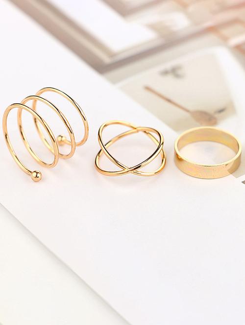 gold plated 6 pcs western style ring set - 18257813 - Very Small Image - 1