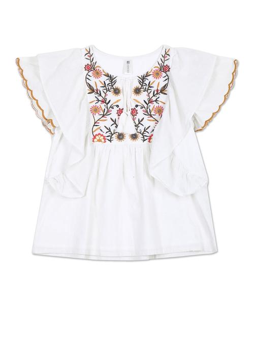 white solid ruffled top - 18258041 - Very Small Image - 1