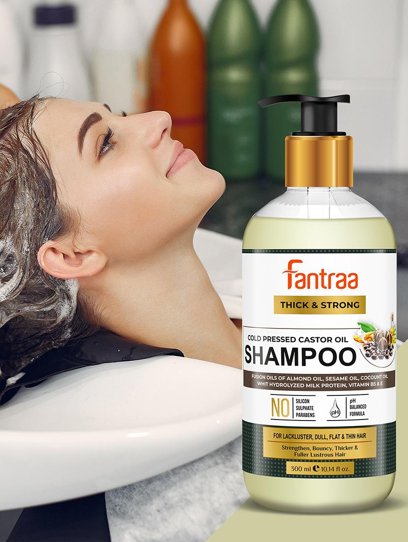 fantraa castor oil shampoo for lackluster, dull, flat & thin hair (300 ml) - 18259713 - Standard Image - 2