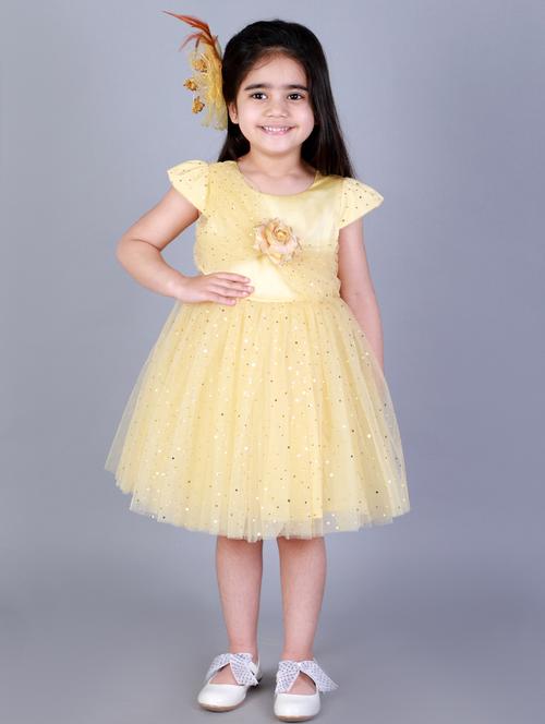 girls round neck cap sleeve frock - 18259717 - Very Small Image - 1