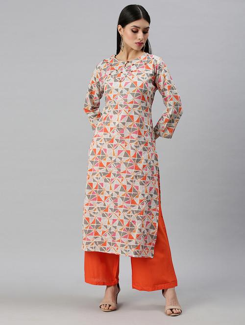 multi colored cotton blend kurta palazzo  set - 18260908 - Very Small Image - 1