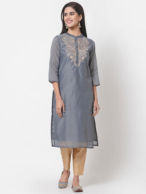 women's straight kurta - 18261504 - Very Small Image - 1