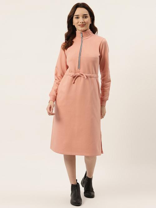 tie front solid straight dress - 18261673 - Very Small Image - 1
