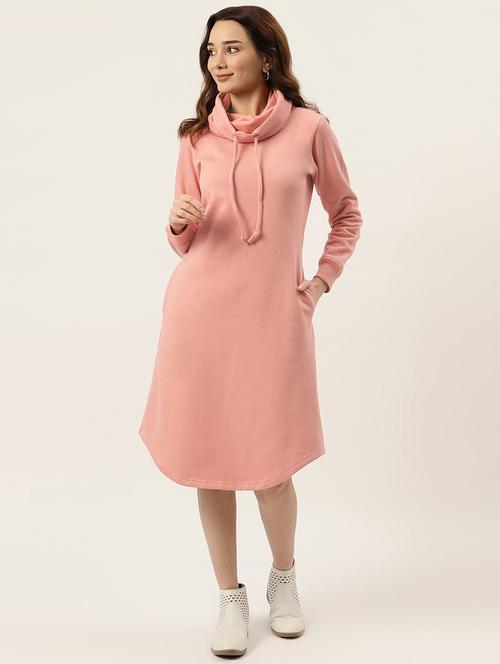 cowl neck solid  shift dress - 18261709 - Very Small Image - 1