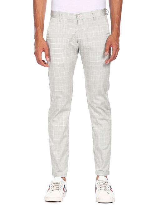 grey checkered casual trouser - 18262179 - Very Small Image - 1