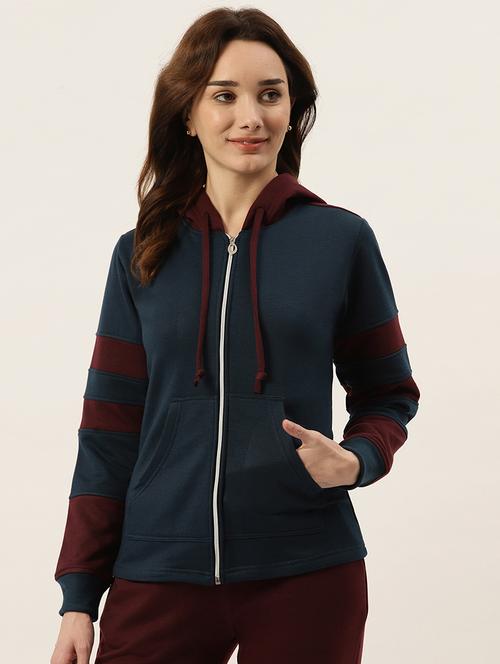 long sleeve solid hooded jacket - 18263149 - Very Small Image - 1