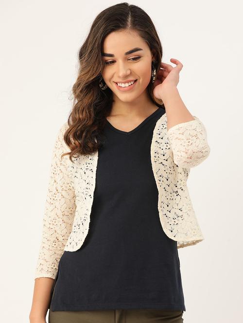 three querter sleeved solid shrug - 18263419 - Very Small Image - 1