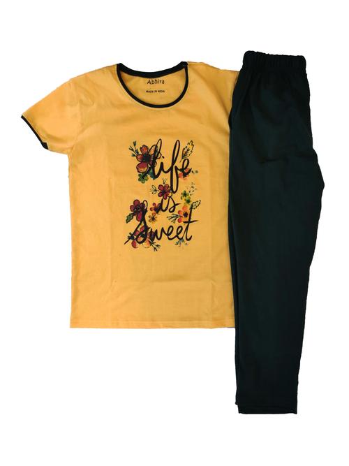 abhira easy comfortable soft nightwear for girls t shirt & pant set hosiery cotton nightdress sleepwear nightsuit - 18263492 - Very Small Image - 1