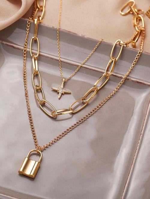 gold plated long necklace - 18267232 - Very Small Image - 1