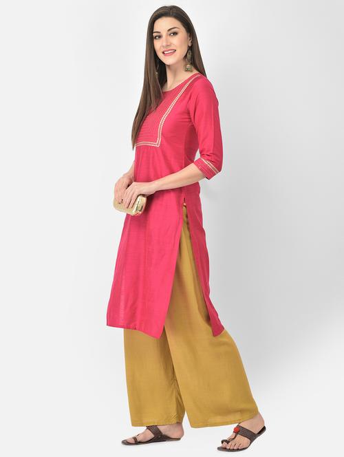 women's straight kurta - 18269224 - Very Small Image - 1