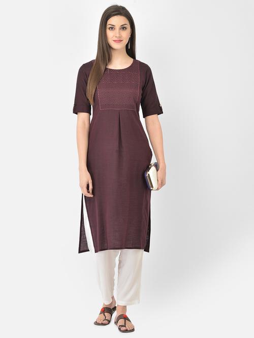 women's straight kurta - 18269233 - Very Small Image - 1