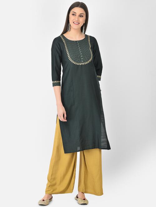 women's straight kurta - 18269239 - Very Small Image - 1
