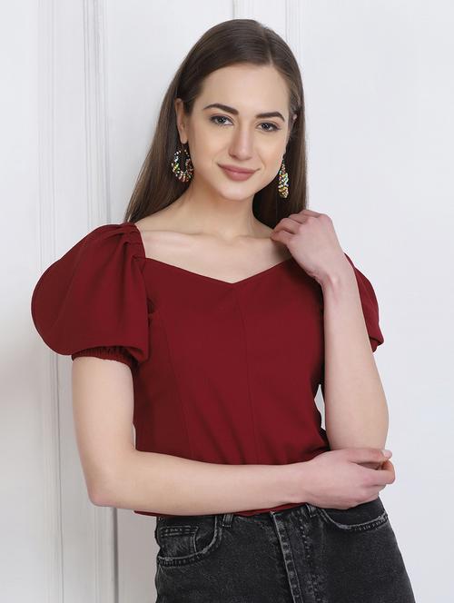 women's crop sweetheart neck top - 18269503 - Very Small Image - 1