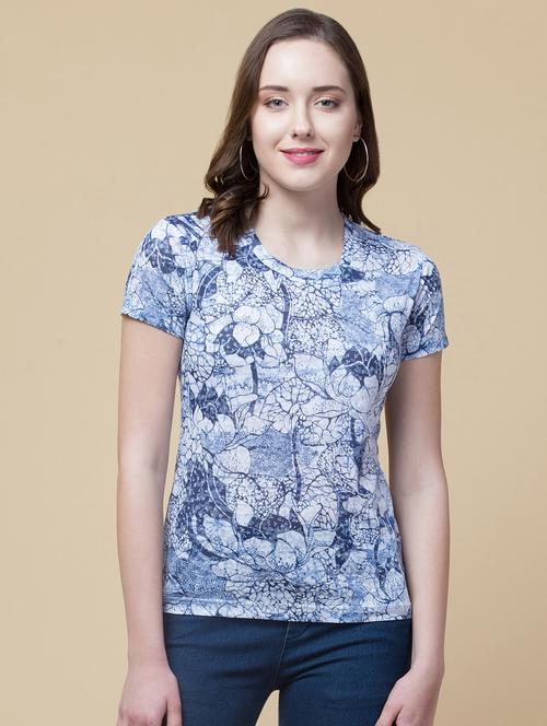 round neck floral tee - 18269513 - Very Small Image - 1