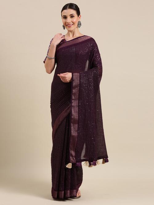 women's embellished saree with blouse - 18269529 - Very Small Image - 1