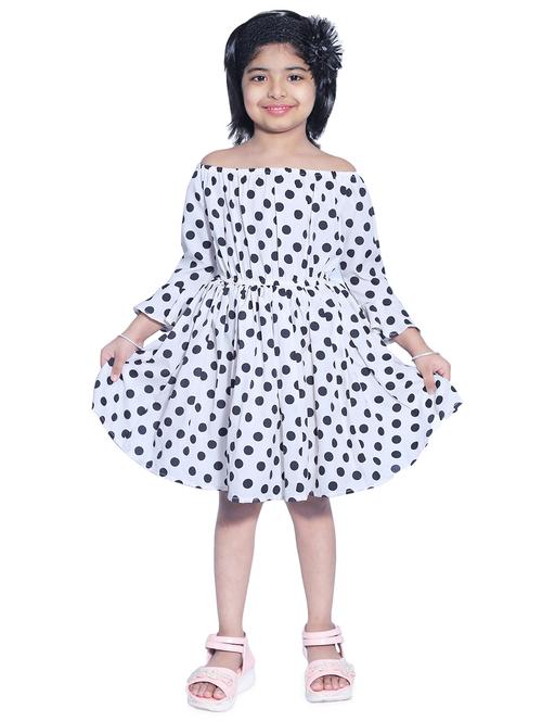 girls off shoulder three quarter sleeves frock - 18269561 - Very Small Image - 1