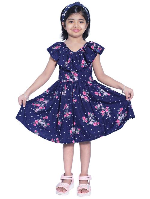 girls v neck cape sleeve frock - 18269563 - Very Small Image - 1