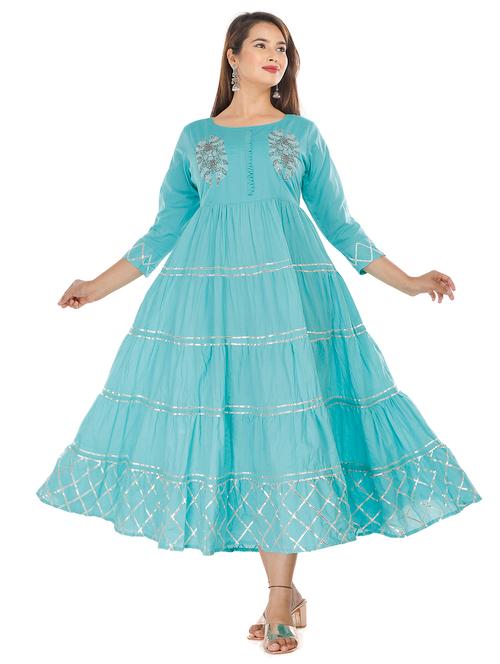 embellished detail flared dress - 18270510 - Very Small Image - 1