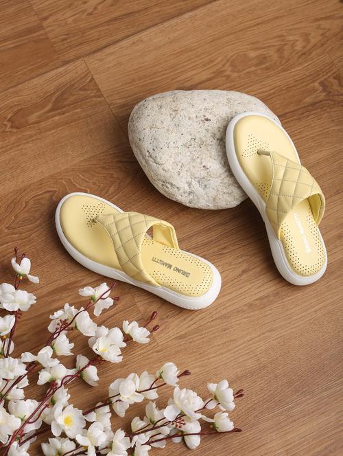 yellow faux leather slip on sandals - 18271042 - Very Small Image - 1