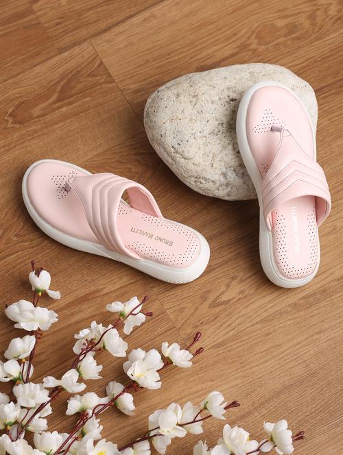 nude faux leather slip on sandals - 18271058 - Very Small Image - 1