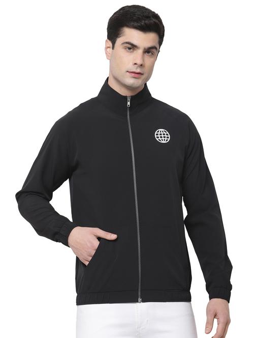 black solid casual jacket - 18271292 - Very Small Image - 1