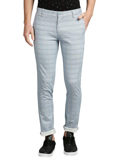blue checkered casual trouser - 18271702 - Very Small Image - 1