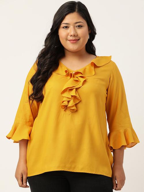 women's straight v neck top - 18271934 - Very Small Image - 1