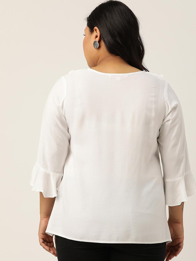 women's straight v neck top - 18271937 - Zoom Image - 2