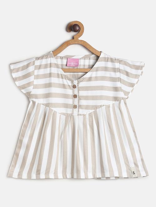 beige striped regular top - 18272317 - Very Small Image - 1