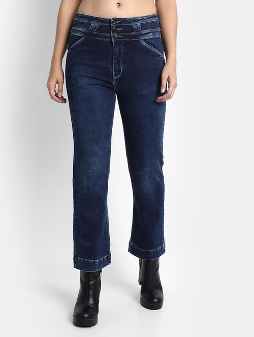 women's plain bototcut fit jeans - 18272562 - Very Small Image - 1