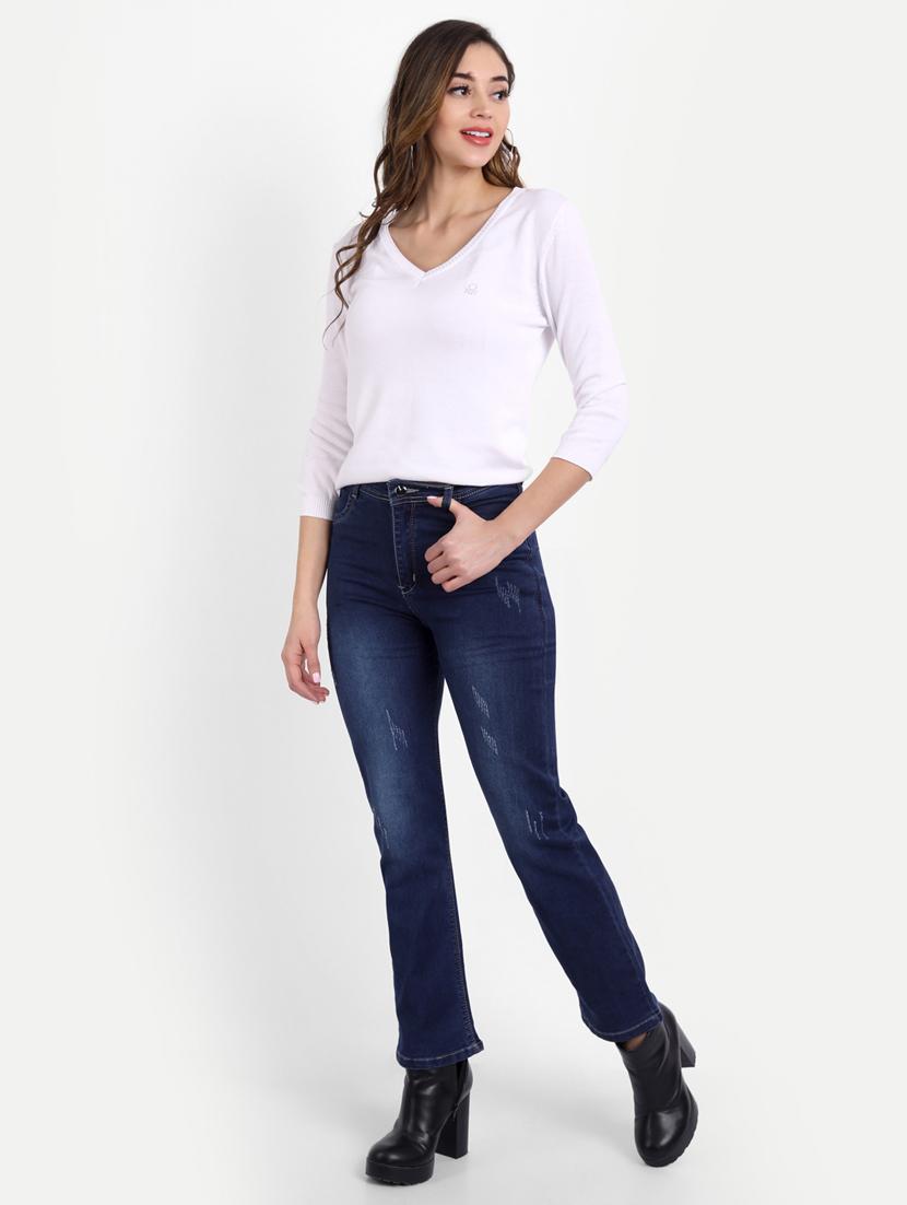 women's distress bootcut jeans - 18272565 - Standard Image - 3