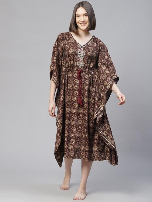 v-neck printed nightwear kimono  - 18272764 - Very Small Image - 1