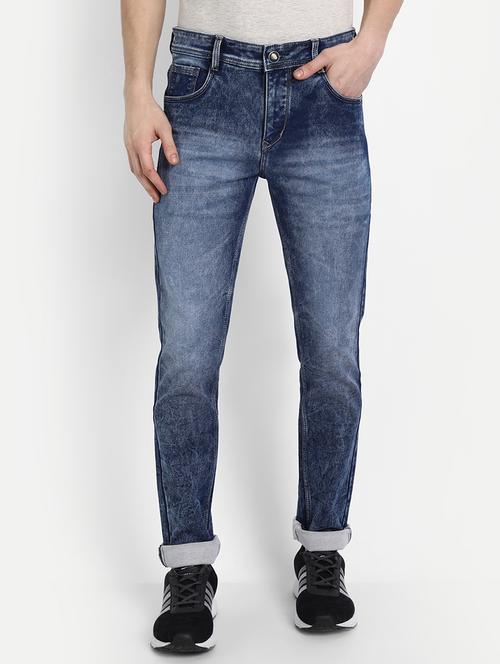 navy-blue light-washed denim jean - 18273337 - Very Small Image - 1