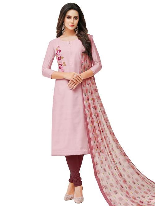 purple printed unstitched suit - 18274341 - Very Small Image - 1