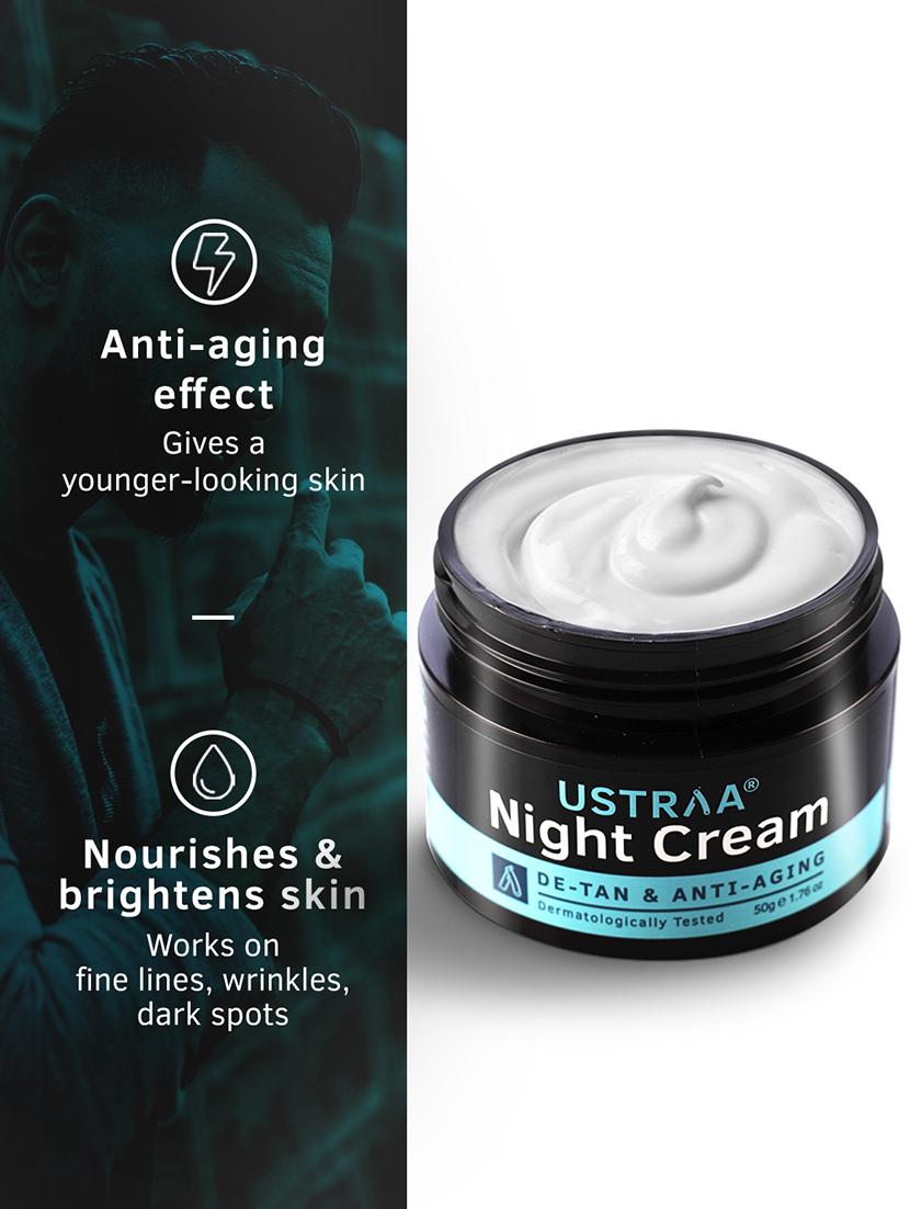 ustraa night cream - de-tan and anti-aging-50g & face wash for dry skin-200g - 18274739 - Zoom Image - 5
