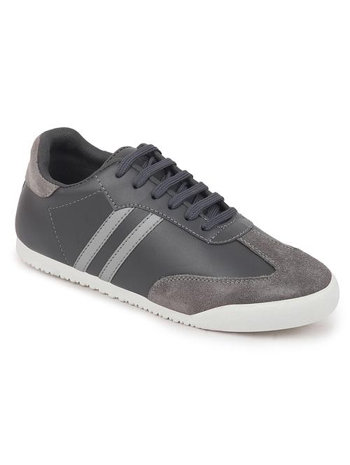 grey pu lace up sneakers - 18274777 - Very Small Image - 1
