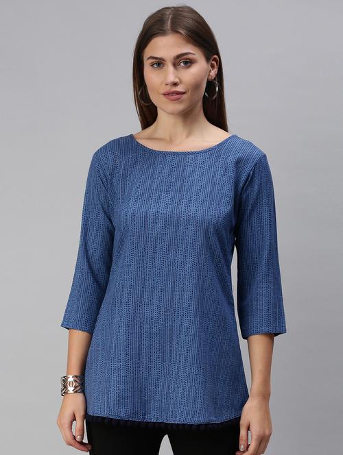 round neck printed top - 18274831 - Very Small Image - 1