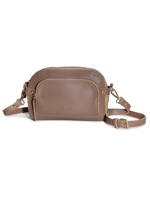nude solid regular sling bag - 18275900 - Very Small Image - 1