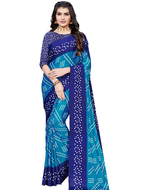 bandhani printed saree  with blouse - 18276013 - Very Small Image - 1