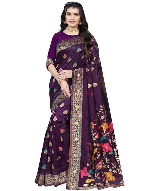 jacquard woven saree with blouse - 18276256 - Very Small Image - 1