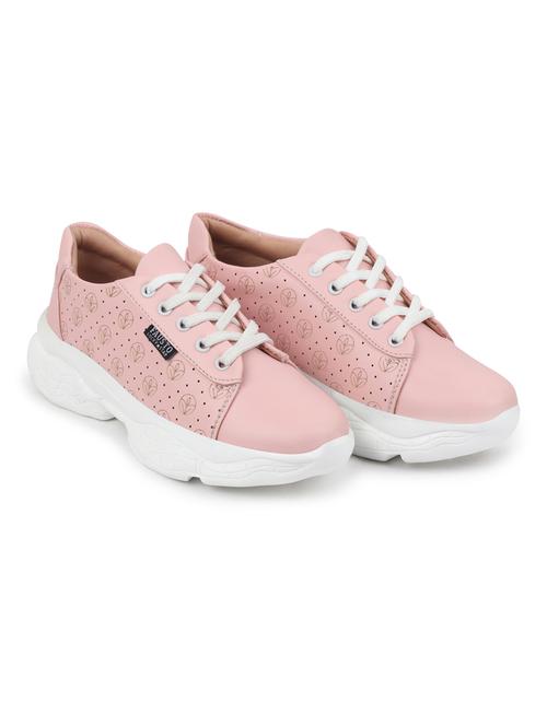 pink pu laceup sneakers - 18277422 - Very Small Image - 1