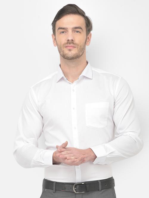 white solid formal shirt - 18277555 - Very Small Image - 1